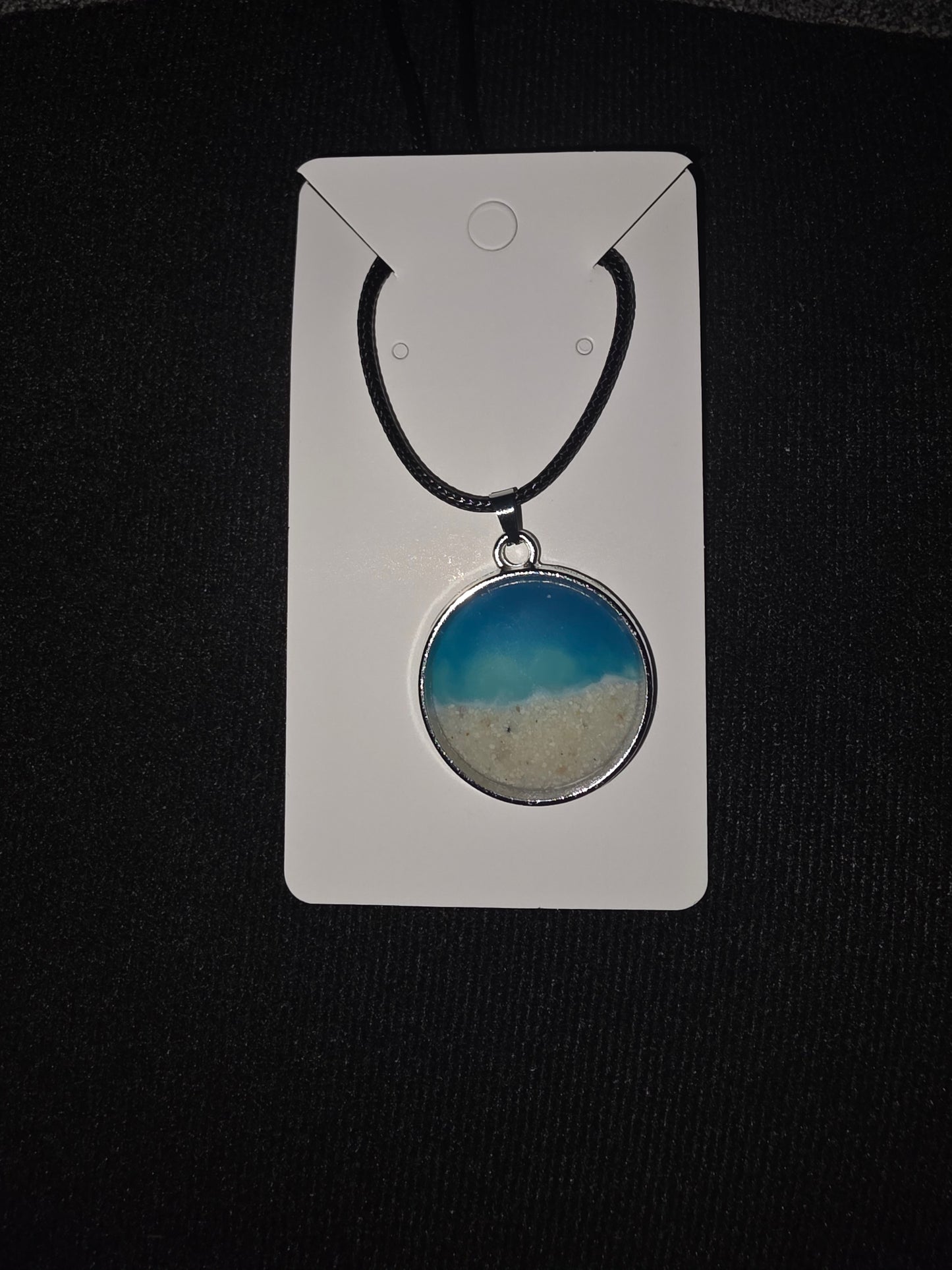 Azure Shoreline Resin Pendant